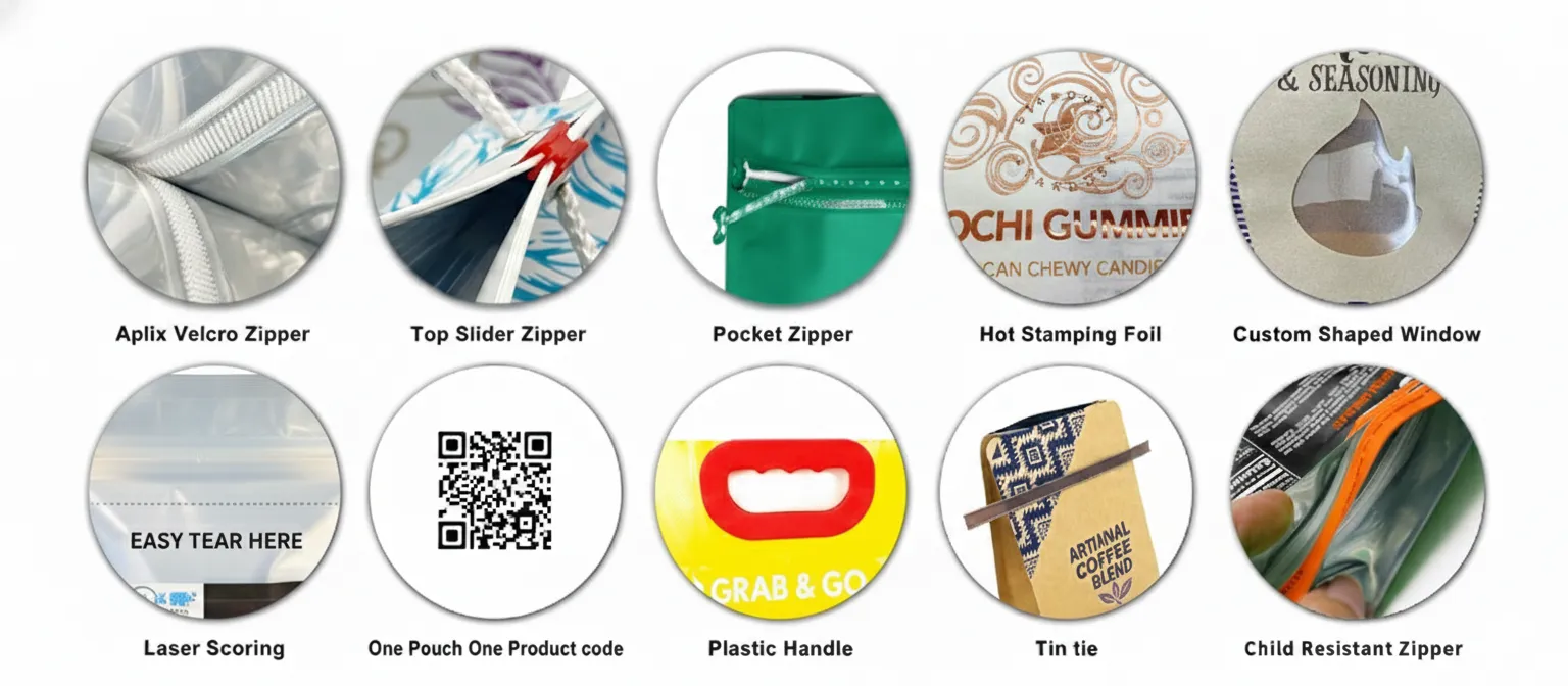 Additional Features - Zipper, Foil, Window, etc.